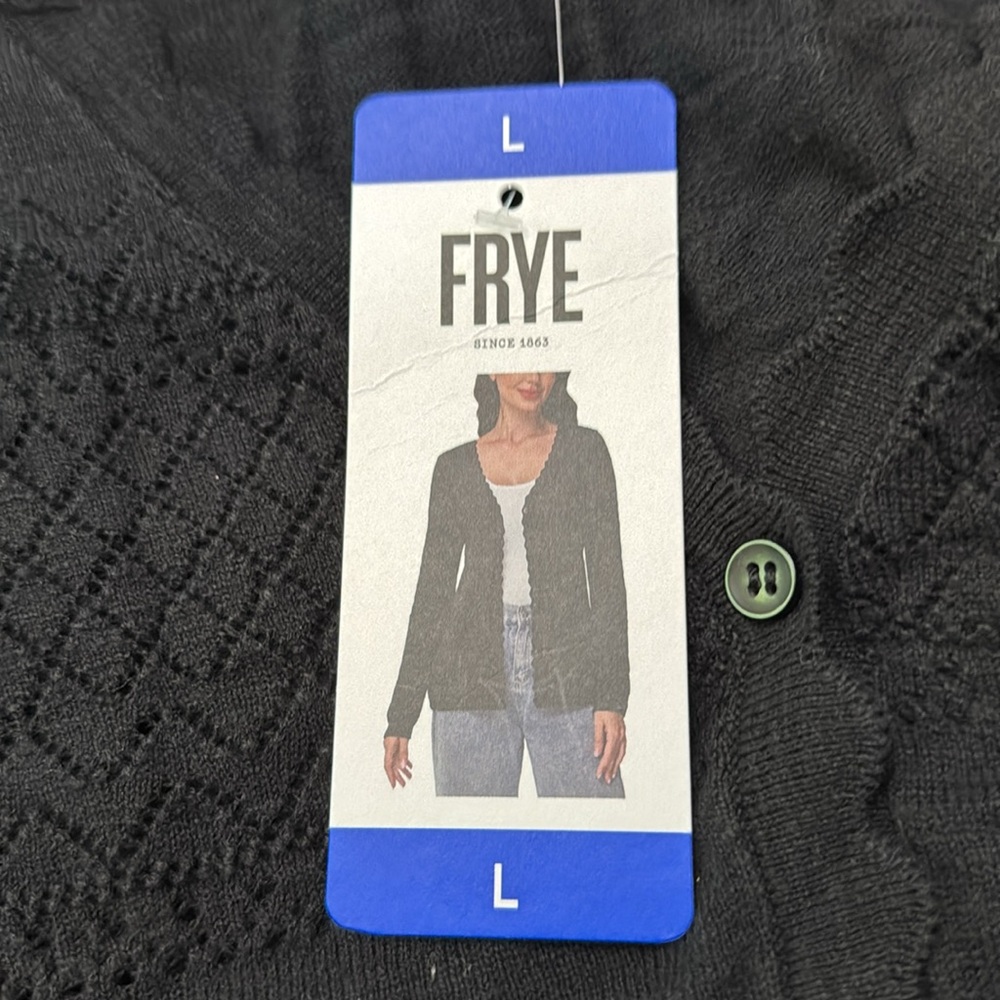 Frye Women's Pointelle button front Cardigan nwt - Picture 7 of 7